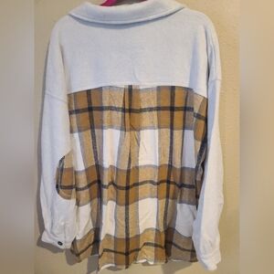 White Birch Plaid Jacket - White and Tan